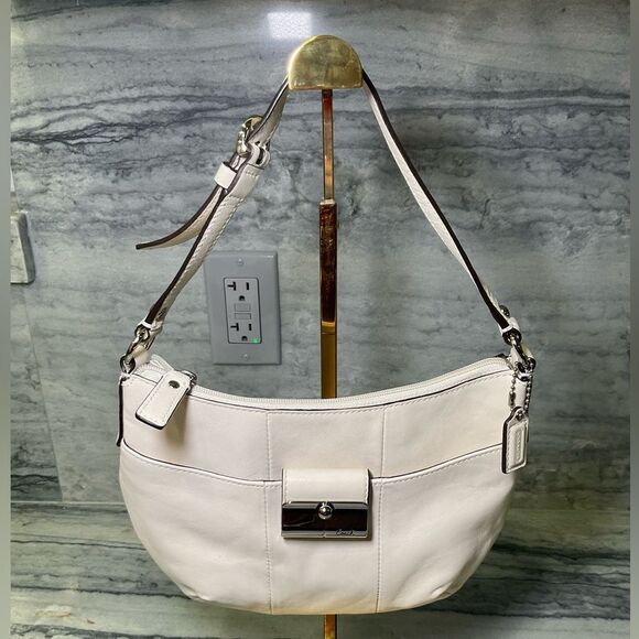 Coach White Leather Kristen Small Shoulder Bag - Picture 5 of 15
